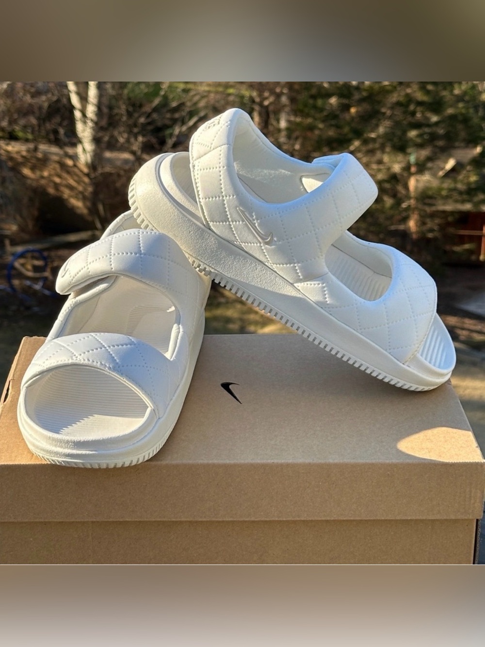Womens Nike Calm Recovery Plush Casual Sandal Slides Beige - Womens 9 NEW